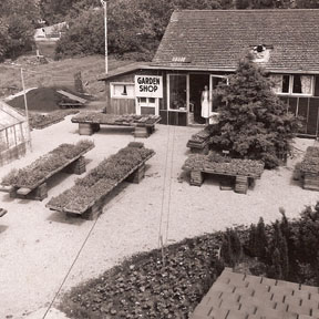 View of Dykhof nurseries with Garden Shop sign